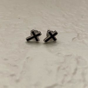 Cross Earrings w/ Metal Backings
